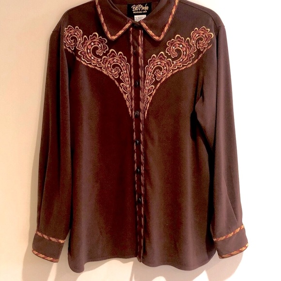 Bob Mackie Tops - Bob Mackie Wearable Art – Vintage Western Cowgirl Embroidered Shirt/Topper